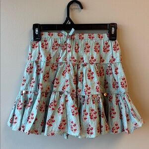 Pink Chicken Red and Blue Floral Skirt
